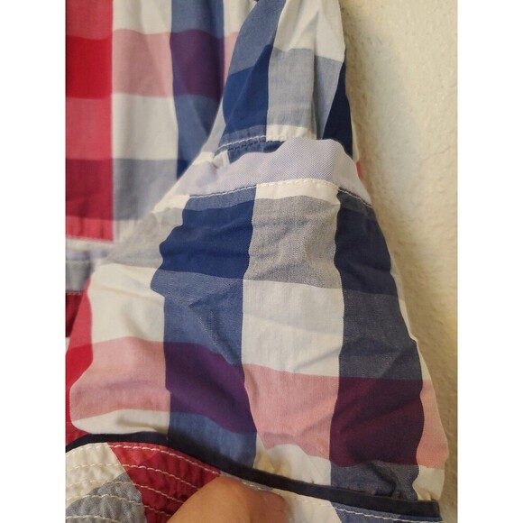 Parish Nation Shirt Y2K Mens L Check Embroidered Patchwork Hip Hop Streetwear - Picture 12 of 16